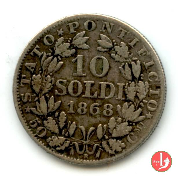 10 soldi - 50 centesimi 1868 (Roma)