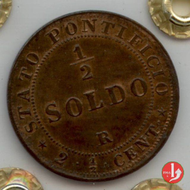 1/2 soldo o 2,5 centesimi 1867 (Roma)