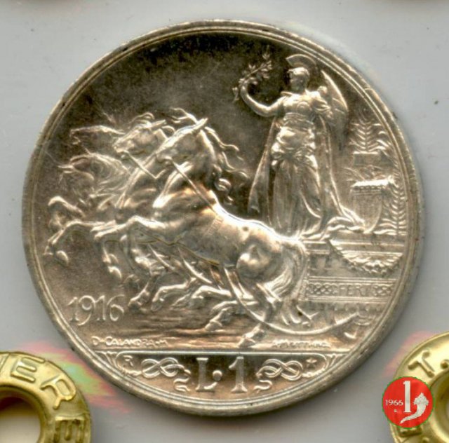 1 lira quadriga briosa 1916 (Roma)