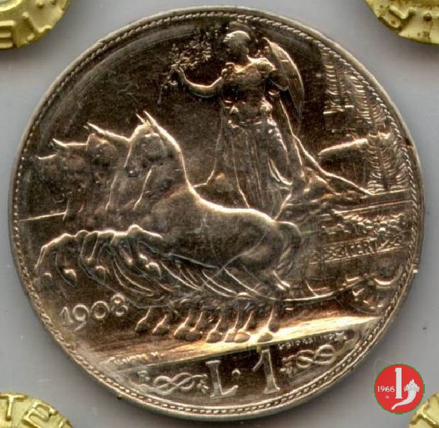 1 lira quadriga veloce 1908 (Roma)