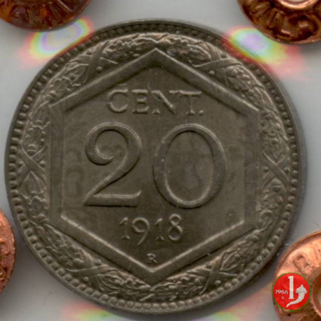 20 centesimi esagono 1918 (Roma)