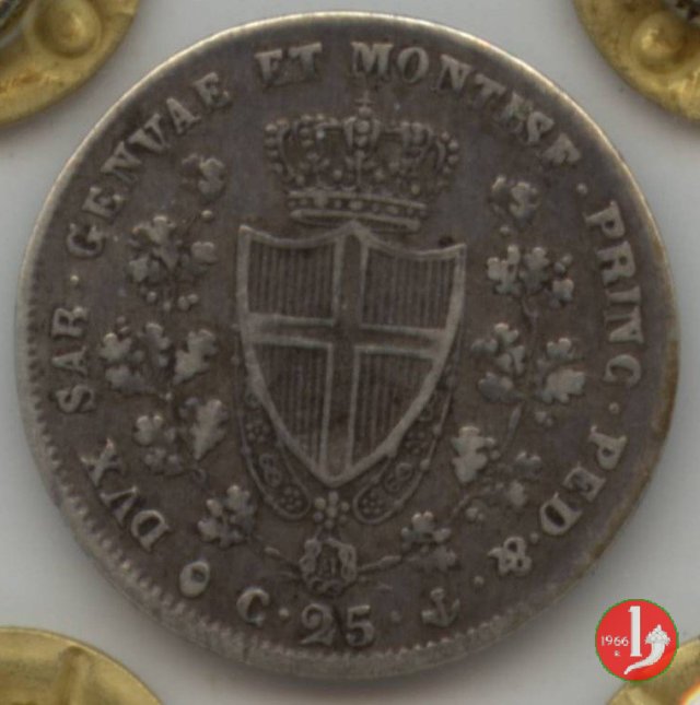 25 centesimi 1829 (Genova)