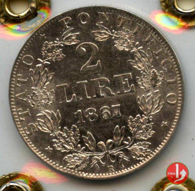 2 lire 1867 (Roma)