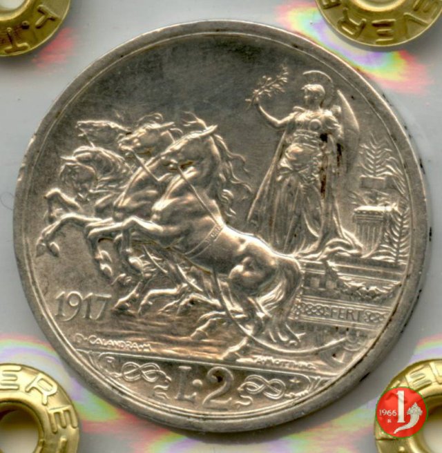 2 lire quadriga briosa 1917 (Roma)