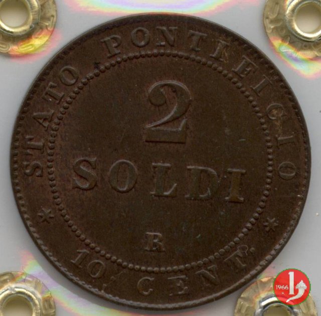 2 soldi o 10 centesimi 1867 (Roma)