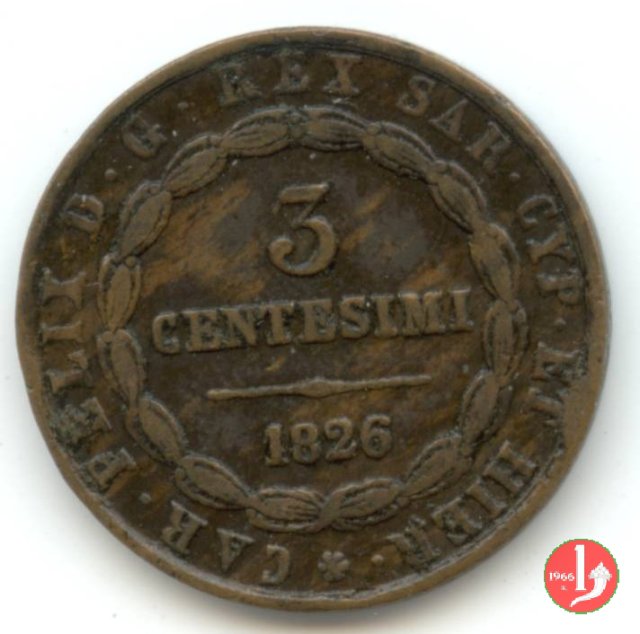 3 centesimi 1826 (Torino)