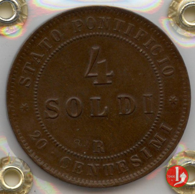 4 soldi o 20 centesimi 1868 (Roma)