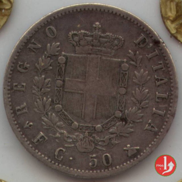 50 centesimi stemma 1861 (Firenze)