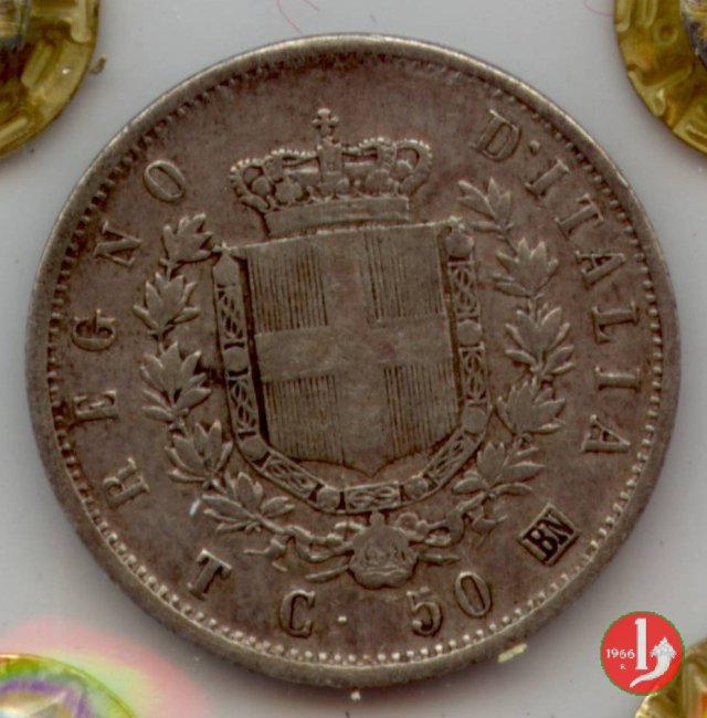 50 centesimi stemma 1863 (Torino)