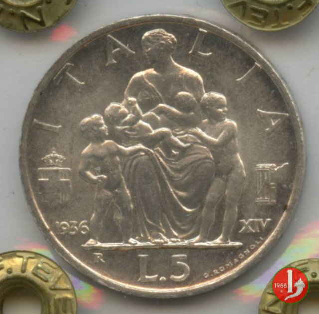 5 lire famiglia 1936 (Roma)