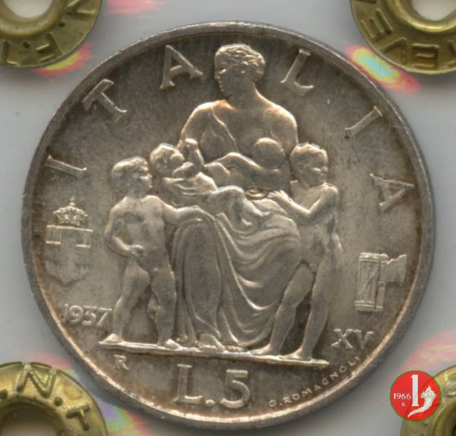 5 lire famiglia 1937 (Roma)