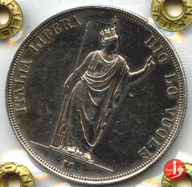 5 lire italiane 1848 (Milano)