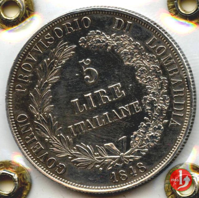 5 lire italiane 1848 (Milano)