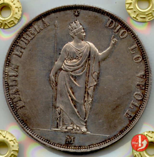 5 lire italiane 1848 (Milano)