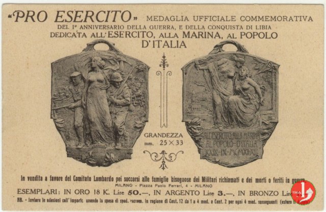 All'Esercito alla Marina al Popolo - Libia 1912