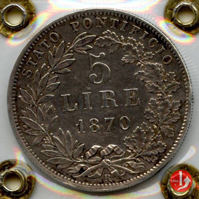 Scudo da 5 lire 1870 (Roma)