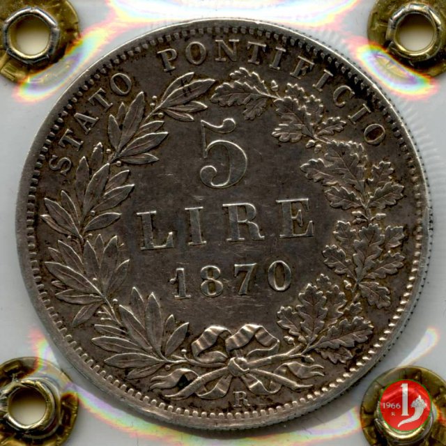 Scudo da 5 lire 1870 (Roma)