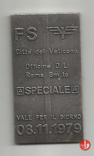 Città del Vaticano - FS Biglietto Speciale 1979