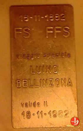 Luino - FS Biglietto Speciale 1982