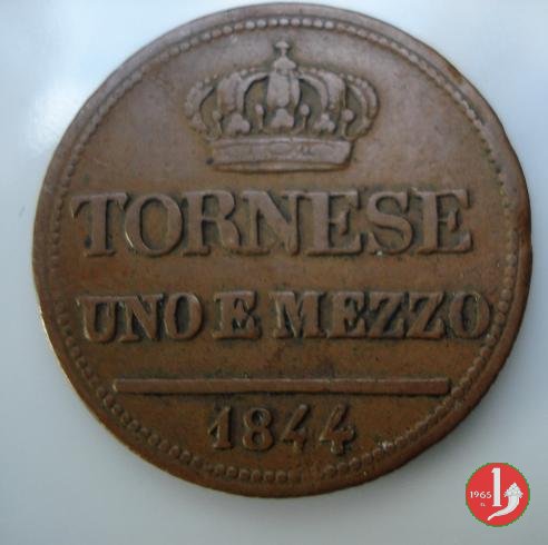 Tornese 1 e 1/2 1844 (Napoli)