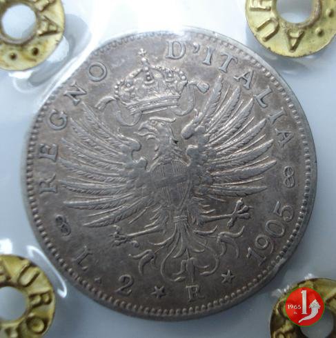 2 lire aquila sabauda 1905 (Roma)