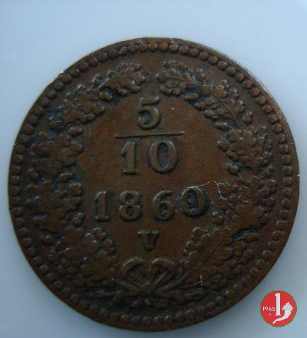 5/10 di Kreuzer o 1 Carantano 1860 (Venezia)