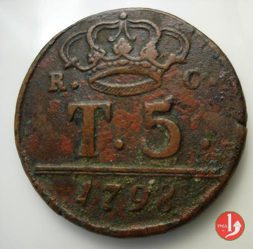 5 Tornesi 2° tipo 1798 (Napoli)