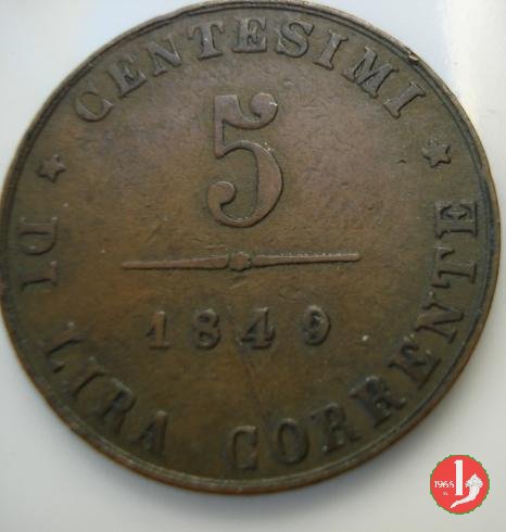 5 centesimi di lira corrente 1849 (Venezia)