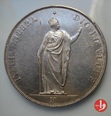 5 lire italiane 1848 (Milano)