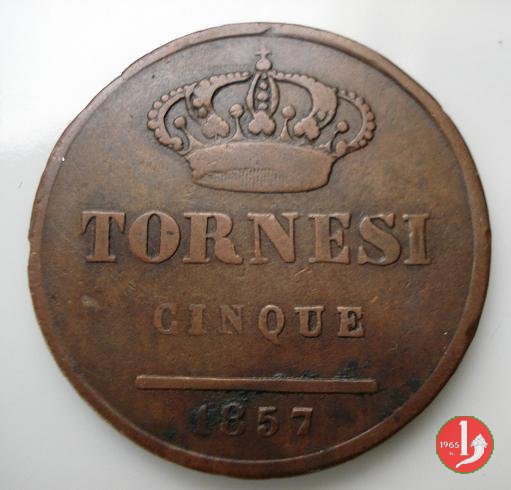 5 Tornesi 1857 (Napoli)