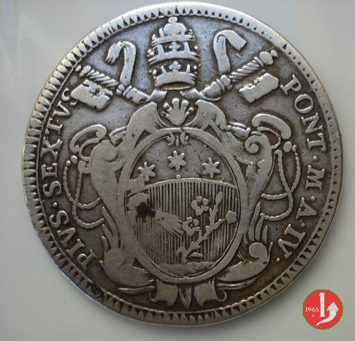 mezzo scudo romano del III tipo (stemma semplice) 1778 (Roma)