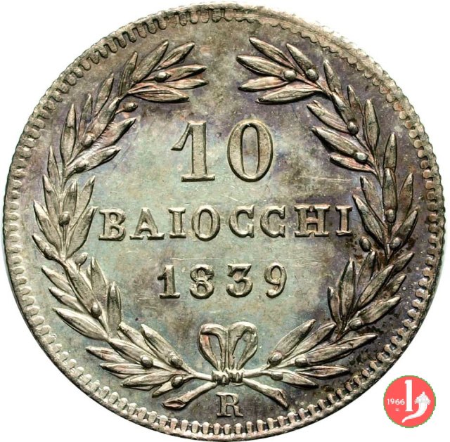 10 Baiocchi (Giulio o Paolo) 1839 (Roma)