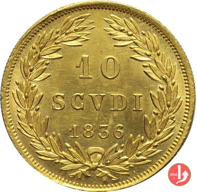 10 Scudi Romani 1836 (Roma)