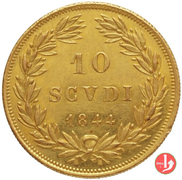 10 Scudi Romani 1844 (Roma)