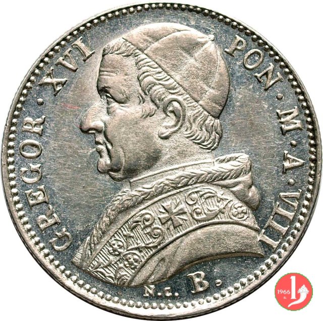 20 Baiocchi (Doppio Giulio, 1/5 di Scudo, Papetto) 1838 (Bologna)