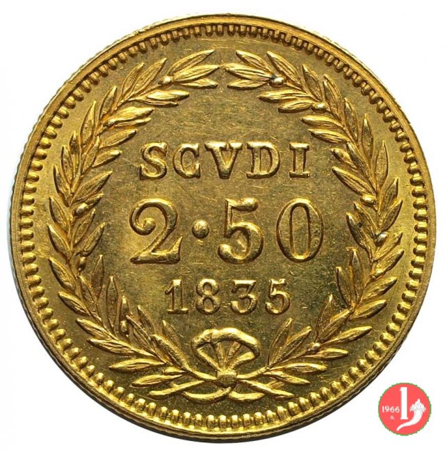 2,50 Scudi Romani 1835 (Roma)