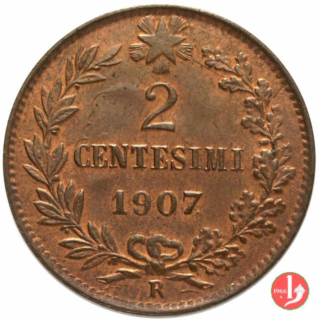 2 centesimi valore 1907 (Roma)