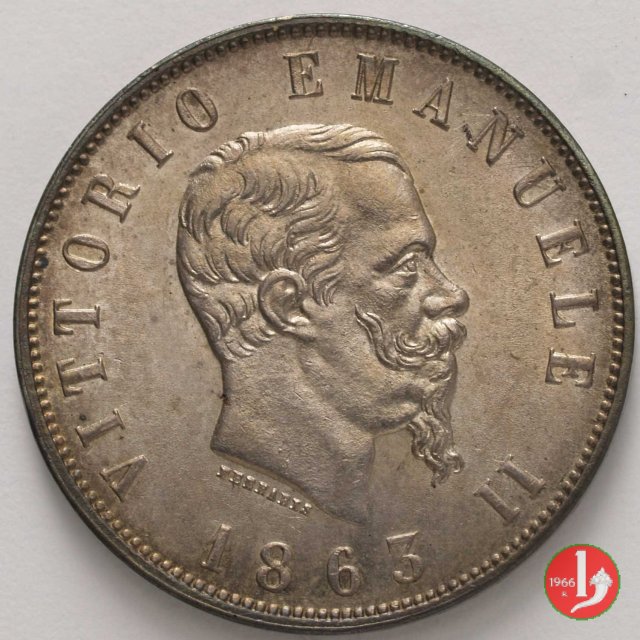 2 lire valore 1863 (Napoli)