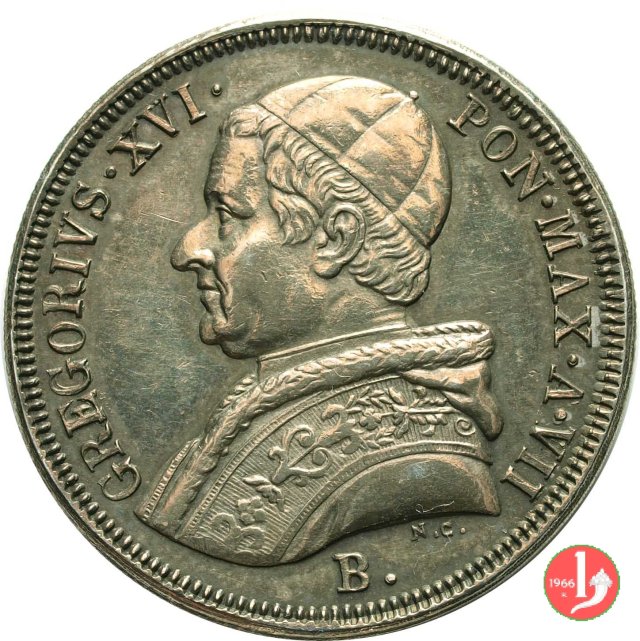 50 Baiocchi (Mezzo Scudo Romano) 1837 (Bologna)