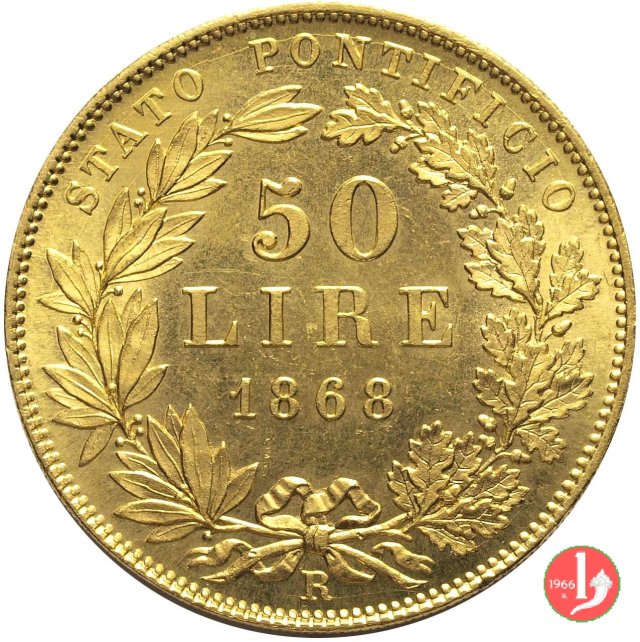50 lire 1868 (Roma)