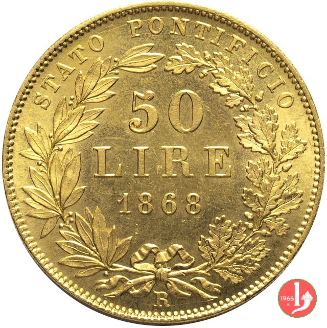 50 lire 1868 (Roma)