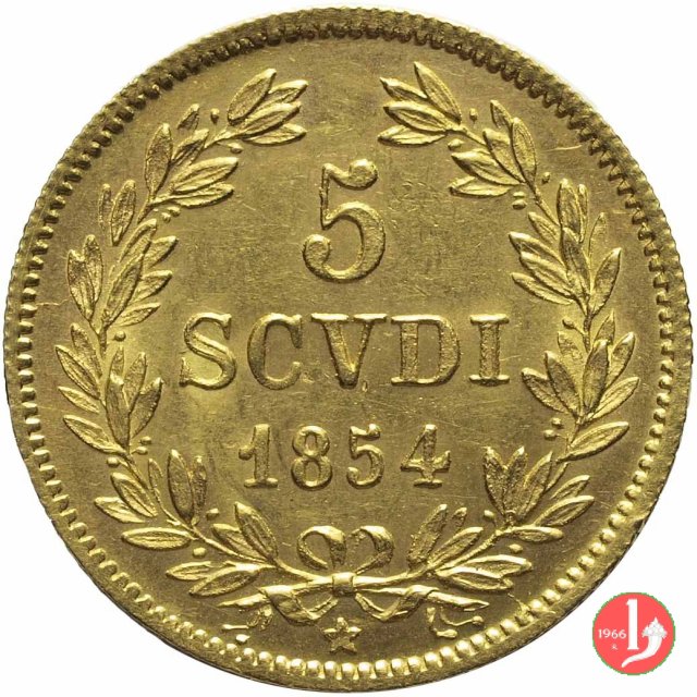 5 Scudi 1854 (Roma)