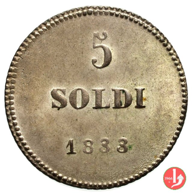 5 Soldi 1833 (Lucca)