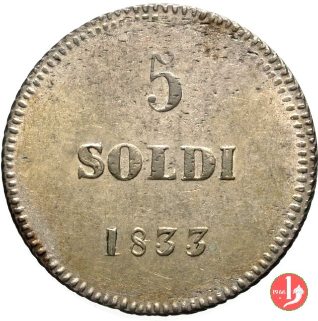 5 Soldi 1833 (Lucca)