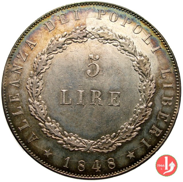 5 lire 11 agosto 1848 1848 (Venezia)