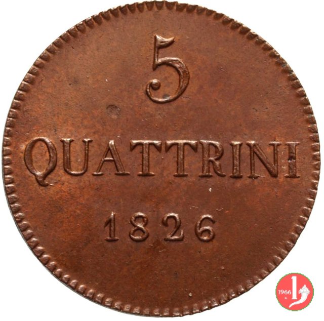 5 quattrini 1826 (Lucca)