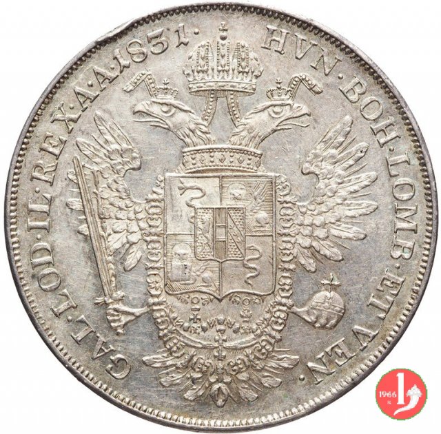 scudo nuovo da 6 lire 1831 (Milano)