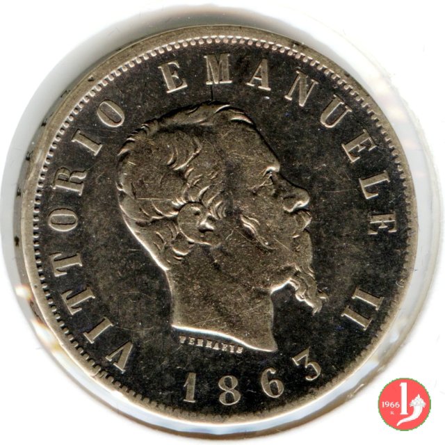 2 lire valore 1863 (Torino)