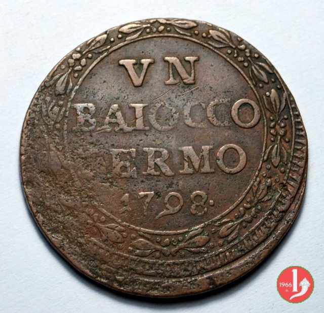 1 baiocco (anno I) 1798 (Fermo)