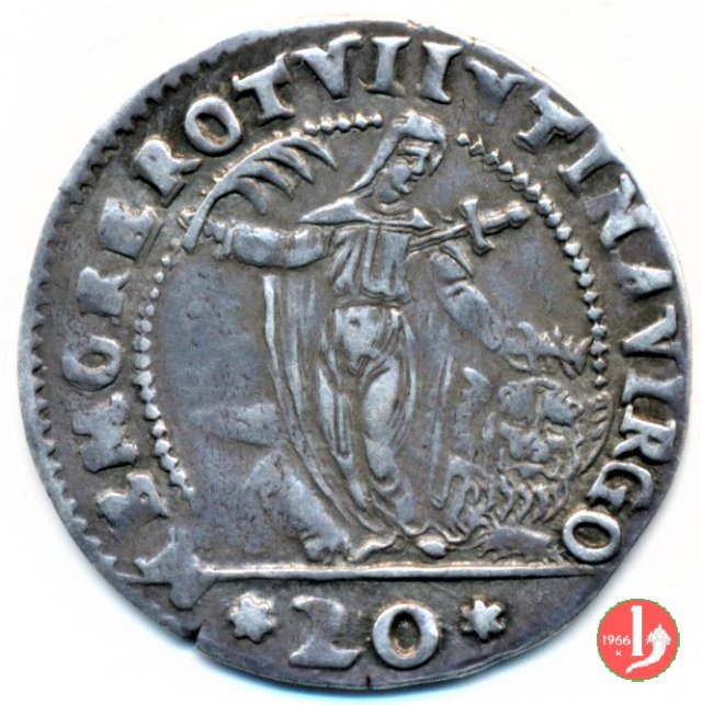 20 soldi con Santa Giustina 1570-1577 (Venezia)